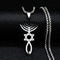 Messianic Silver Pendant Necklace — Stainless Steel