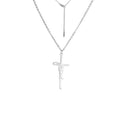 Skyrim Jesus Cross Pendant Necklace for Women Men Stainless Steel Neck Chains Religious Christian Savior Faith Jewelry Gifts