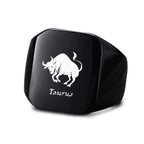 Vnox 18mm Signet Ring For Men Women, The Zodiac 12 Horoscope Constellation Sign Finger Band, Stainless Steel Aries Punk
