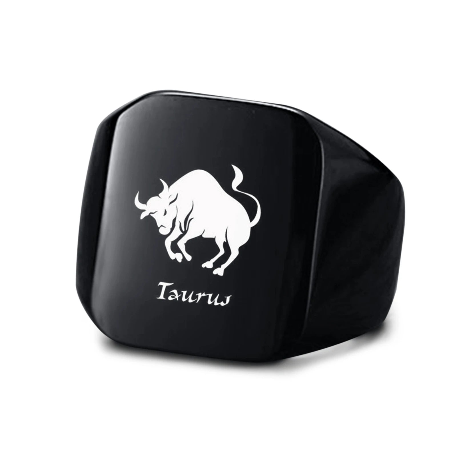 Vnox 18mm Signet Ring For Men Women, The Zodiac 12 Horoscope Constellation Sign Finger Band, Stainless Steel Aries Punk