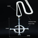 Cross Ghost Band Chain Necklace — Stainless Steel