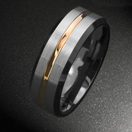 8MM Brushed Black Ring