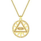 All-Seeing Eye Pyramid Necklace — Stainless Steel