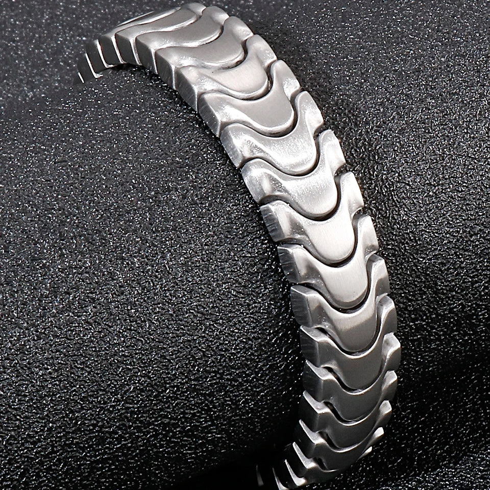 Brushed Man Bracelet for Men 12MM Matte Solid Stainless Steel Men's On Hand Bands Bracelets Male Jewelry Iron Mannen