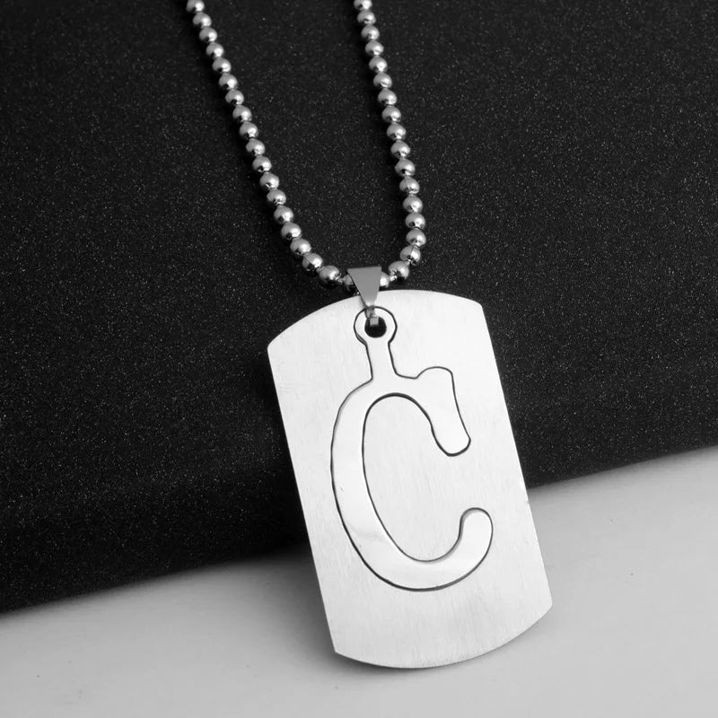 Steel Pendant 316L Initials Letter Name