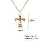 Religious Jesus Cross Pendant Necklace — Stainless Steel Chain