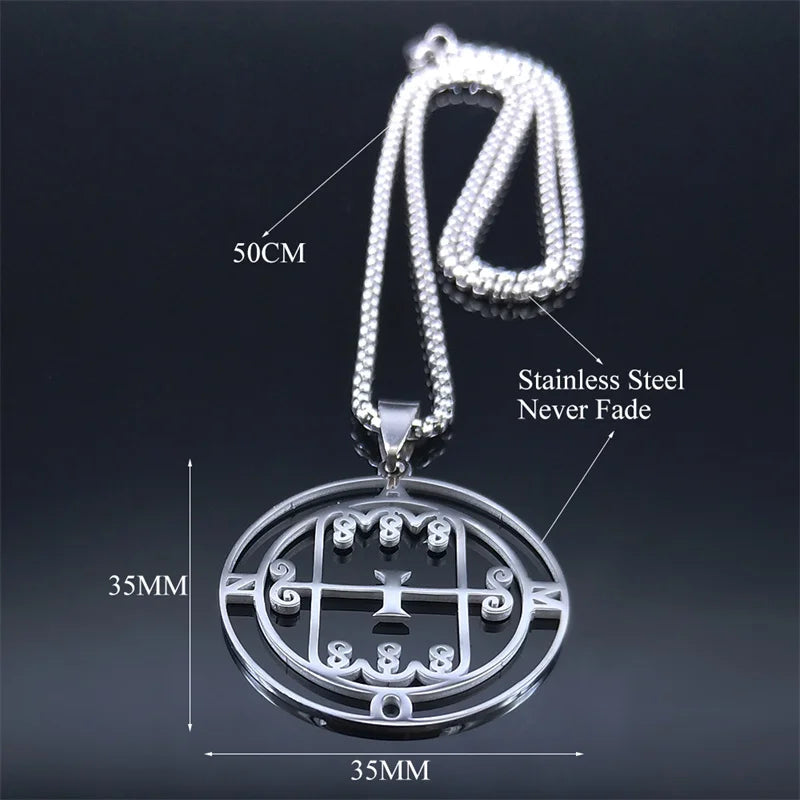 Baphomet Silver Pendant Paimon Sceal Sigil Amon