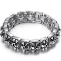 Skull Cross Shaped Man Bracelet Solid 316L Stainless Steel Masculine Jewelry Biker Gothic Punk Rock
