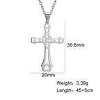 Religious Jesus Cross Pendant Necklace — Stainless Steel Chain