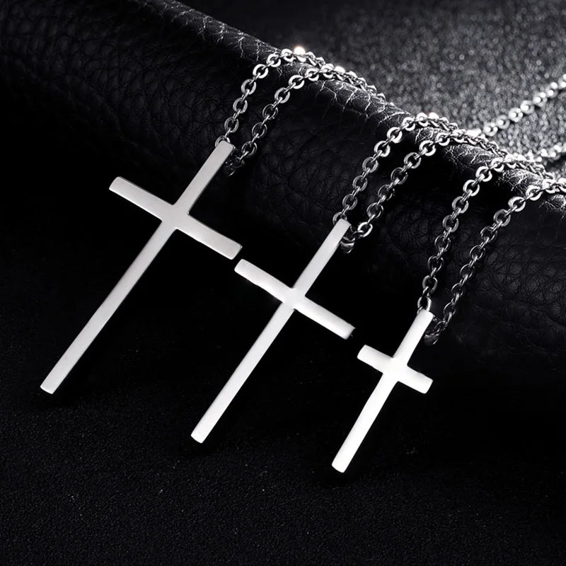 Minimalist Cross Pendant Necklace — Silver