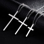Minimalist Cross Pendant Necklace — Silver