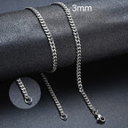 Vnox 18-70cm Curb Chain Necklaces 3-11mm Men's Miami Cuban Link Classic Punk Heavy Metal Stainless Steel Long Women