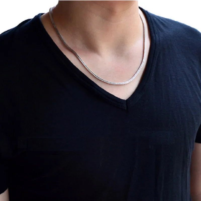 Fox Tail Weave Silver Chain Necklace