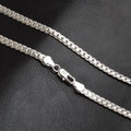 5mm 925 Sterling Silver with Gold Plated Necklace Unisex Flat Snake Link Chain Lobster Clasp Collares Necklaces For Women Men
