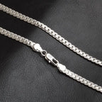 5mm 925 Sterling Silver with Gold Plated Necklace Unisex Flat Snake Link Chain Lobster Clasp Collares Necklaces For Women Men