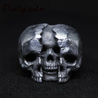 Onlysda Anillo Hombre Stainless Steel Gothic Skull Mask Ring Biker Hiphop rock Jewelry Unique Halloween Gift for Men