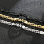 Gold Color Stainless Steel Bracelet for Men 11MM Link Chain Men's On Hand Bands Bracelets Male Jewellery Iron Mannen