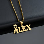 Customized Names Pendant Necklace Stainless Steel Personalized Jewelry Cuban Thick Chain for Men Women Detachable Necklace Gift