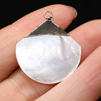 Natural Shell Penant Exquisite Pattern Sector Shape Shells Pendant Charms for Making DIY Women Jewerly Necklace Size