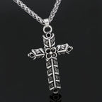 Nordic Viking Cross Amulet Double Sided Necklace — Zinc Alloy