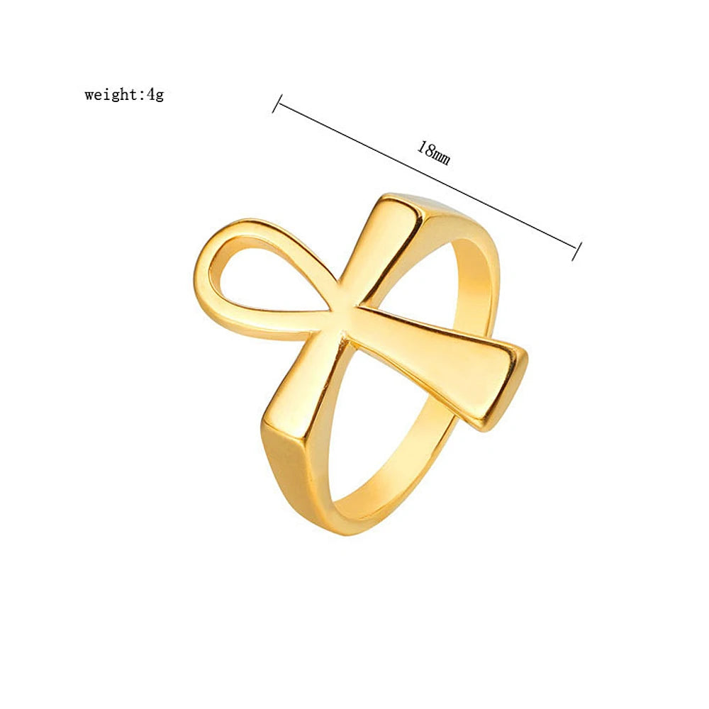 Anubis Cross Ring for Men — Pharaoh Guardian, Stainless Steel
