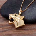 Hip Hop Wolf Head Pendant Necklace — Stainless Steel