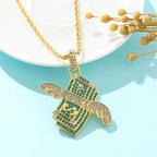 Flying Money Necklace Wings Cash Pendant Men's Jewelry Punk Hip Hop Rock Style Rap Dancer Handsome Guy Accessories Cool
