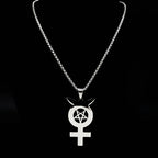 Star Steel Pendant Inverted Mercury Pentagram