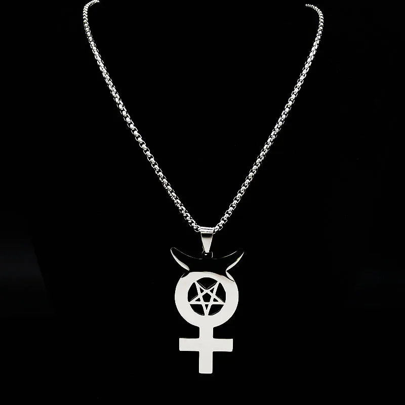 Star Steel Pendant Inverted Mercury Pentagram