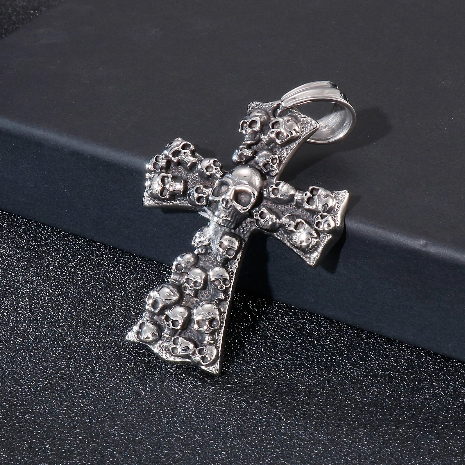 Evil Cross Ghost Skull Pendant Necklace — Stainless