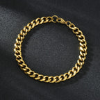 Sifisrri Punk Men 3/5/7mm Stainless Steel Curb Cuban Link Chain Bracelets Gold Color Solid Chains Unisex Wrist Jewelry Gift