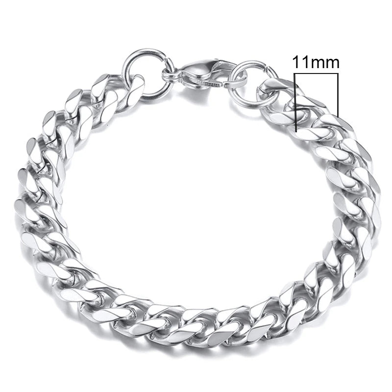 Chunky Curb Chain Bracelet 11mm — Stainless Steel