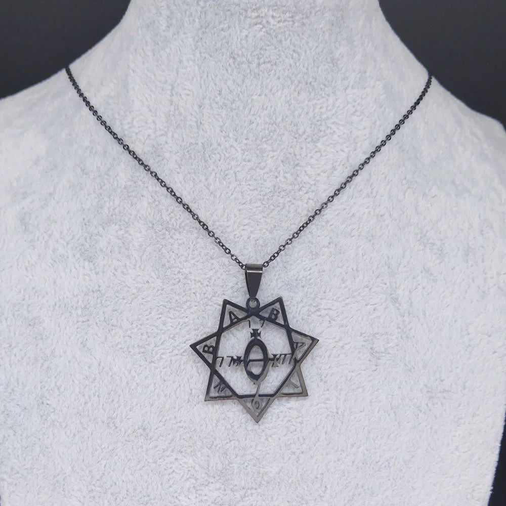 Silver Statement Pendant Necklace — Stainless Steel