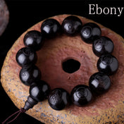 Tibetan Buddhist Wood Prayer Bead Black Bracelet