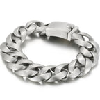 Massive Man Bracelet Men's Boys Matte 316l Stainless Steel 20MM Width Link Chain Bangle Man Wrist Bracelets On Hand