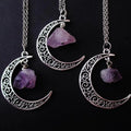 Goth Crescent Moon Necklace Dark Red Pendant Wiccan Witch Statement Mystical Charm Amulet Halfmoon Luna Vampire Jewelry