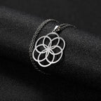 Flower of Life Sacred Geometry Pendant Necklace — Stainless Steel