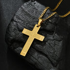 Bible Cross Pendant Necklace 60cm — Gold