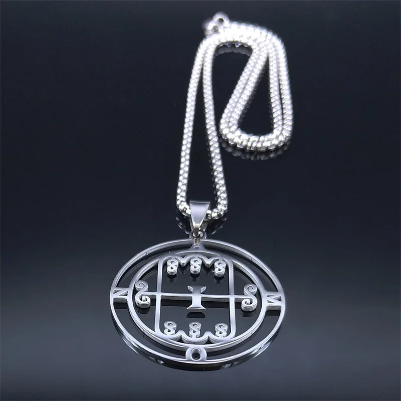 Baphomet Silver Pendant Paimon Sceal Sigil Amon