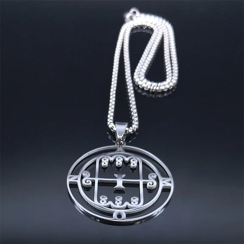 Baphomet Silver Pendant Paimon Sceal Sigil Amon
