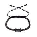 2020 Classic Luxury CZ Black Zircon Long Tubes&4MM Copper Beads Macrame Men Bracelets&Bangles For Women Jewelry Bileklik