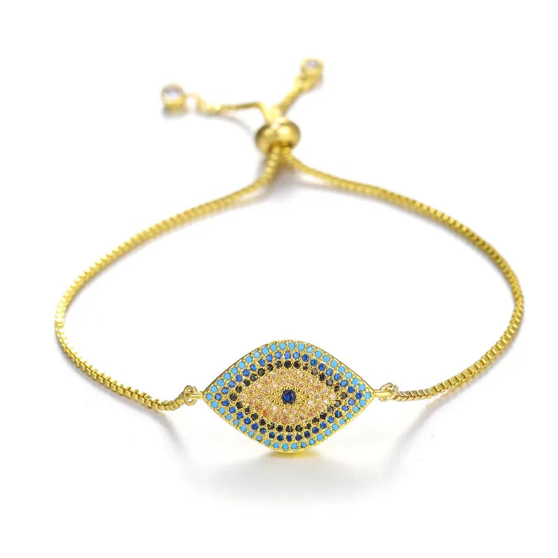 Iced Out Hamsa Copper Bracelet — Adjustable