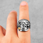 Smoker Soldier Skull Gothic Stainless Steel Mens Rings Punk Hip Hop for Male Boyfriend Biker Jewelry Creativity Gift