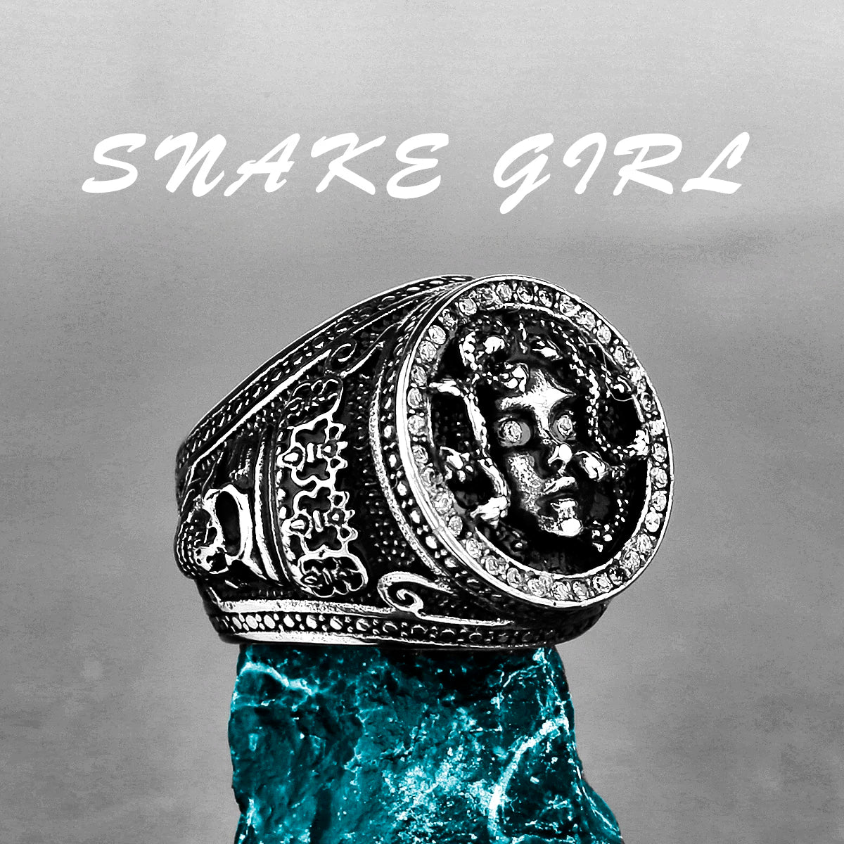 Skeleton Punk Men's Ring Rock Motorcycle Stainless Steel Ring Titanium Steel Casting Creative Gift