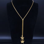 Bee Gold Statement Long Necklace — Stainless Steel