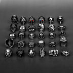 Skeleton Punk Men's Ring Rock Motorcycle Stainless Steel Ring Titanium Steel Casting Creative Gift