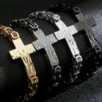 Cross Braslet Men Stainless Steel Armband For Men 7MM Link Chain Mens Bracelets Birthday Gfts For Boyfriend Logo Name