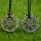 Religious Wheel Of Life Samsara Buddhist Jewelry Dharma Amulet Buddha Pendant Viking Necklace Men Women Talisman