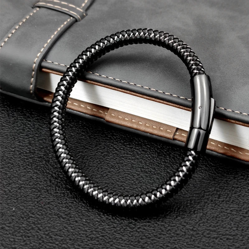 Wire Rope Bracelet Vintage Cuff — Men's 16.5-22cm