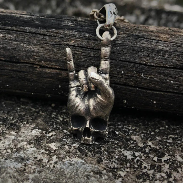 Broken Skull Pendant Necklace — Gothic Vintage